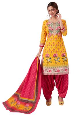 Yellow Printed Cotton Salwar 1