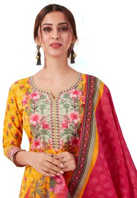 Yellow Printed Cotton Salwar 4