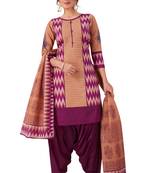 Beige Printed Cotton Salwar