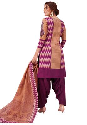 Beige Printed Cotton Salwar 2