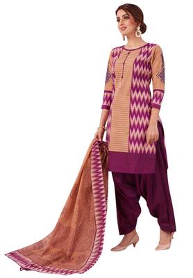 Beige Printed Cotton Salwar 3