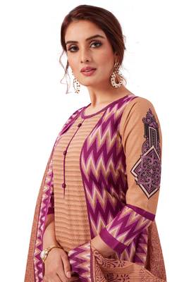 Beige Printed Cotton Salwar 4