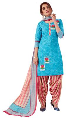 Blue Printed Cotton Salwar 1