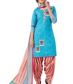 Blue Printed Cotton Salwar