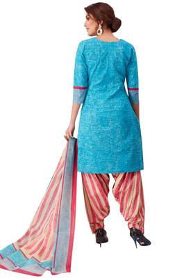 Blue Printed Cotton Salwar 2