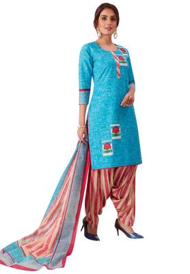 Blue Printed Cotton Salwar 3