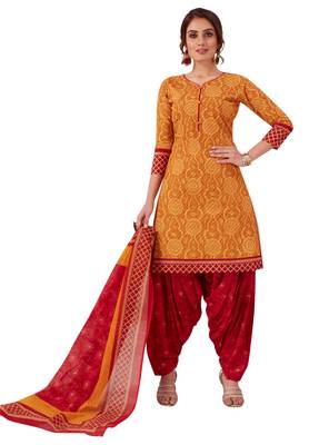 Gold Printed Cotton Salwar 1