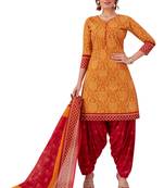 Gold Printed Cotton Salwar