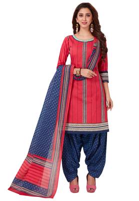 Red Printed Cotton Salwar 1