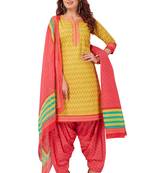 Yellow Printed Cotton Salwar