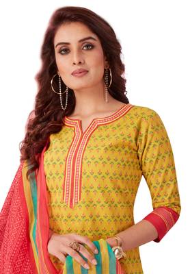 Yellow Printed Cotton Salwar 4