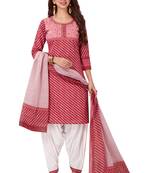 Maroon Printed Cotton Salwar