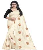 Black embroidered silk saree with blouse