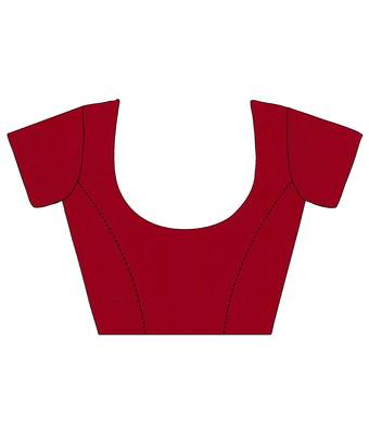 Maroon embroidered silk saree with blouse 4