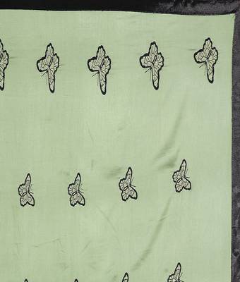 Green printed silk saree with blouse 4