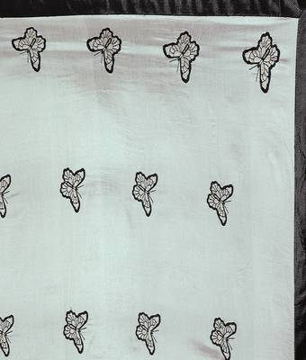Grey printed silk saree with blouse 4