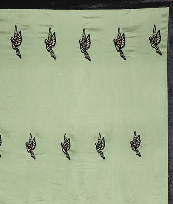 Green printed silk saree with blouse 4