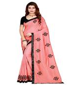 Pink printed silk saree with blouse