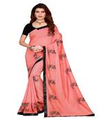 Pink printed silk saree with blouse