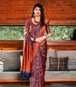   multicolor woven silk saree with blouse