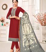 Maroon digital print art silk salwar