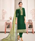 Green digital print art silk salwar