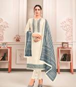 Off-white digital print art silk salwar
