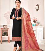 Black digital print art silk salwar