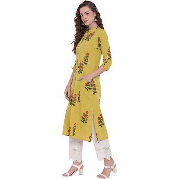 Lemon printed cotton ethnic-kurtis 2