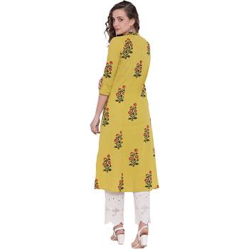 Lemon printed cotton ethnic-kurtis 4