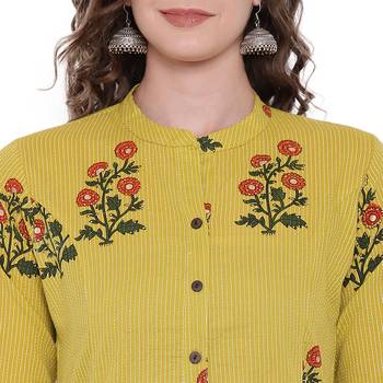 Lemon printed cotton ethnic-kurtis 5
