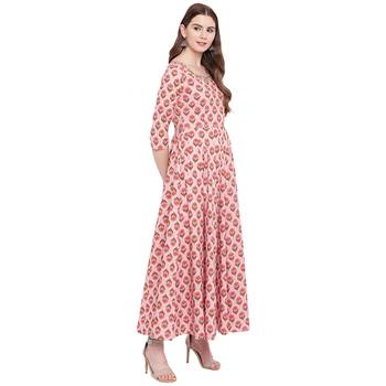 Pink printed cotton ethnic-kurtis 3