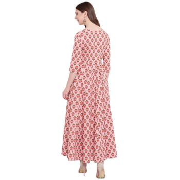 Pink printed cotton ethnic-kurtis 4