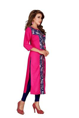 Pink plain rayon ethnic-kurtis 2