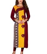 Multicolor plain rayon ethnic-kurtis