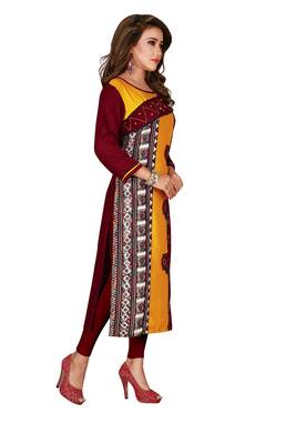 Multicolor plain rayon ethnic-kurtis 2
