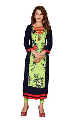 Multicolor plain rayon ethnic-kurtis 1