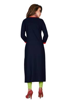 Multicolor plain rayon ethnic-kurtis 4