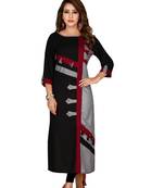 Brown plain rayon ethnic-kurtis