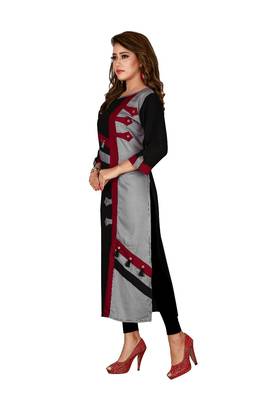 Brown plain rayon ethnic-kurtis 2