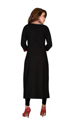 Brown plain rayon ethnic-kurtis 3