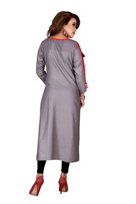 Pink plain rayon ethnic-kurtis 4