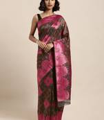 Multicolor printed organza saree with blouse
