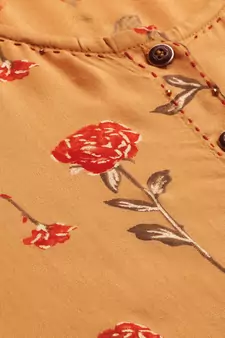 Straight Mustard Foil Printed Rayon Cotton Kurta For Girls'S And 