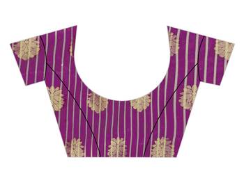Blissta Wine Art Silk Jacquard & Zari Butta Woven Saree With Running Blouse 3
