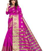Blissta Pink Silk Blend Jacquard Woven Saree With Running Blouse