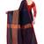 Blissta Navy Cotton Boder Work  Plain Saree With Contrast Color Blouse