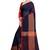 Blissta Navy Cotton Boder Work  Plain Saree With Contrast Color Blouse