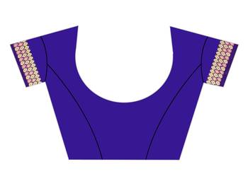 Blissta Violet Silk Blend Boder & Butta Work Jacquard Woven Saree With Running Blouse 3
