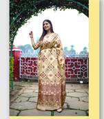 Gold woven art silk saree with blouse